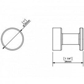 Гачок для ванної Sonia Tecno Project White настінний одинарний діаметр 25 мм латунь білий матовий 166091