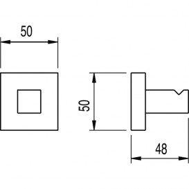 Гачок для ванної Tres Cuadro Tres одинарний золото 10763620OR