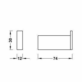 Крючок для ванной Tres Slim-Tres одинарный белый матовый 20223613BM