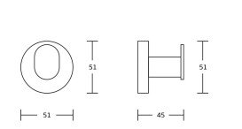Крючок для ванной VBI Uranus одинарный металл черный VBI-040401BL