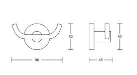 Крючок для ванной VBI Venus двойной металл черный VBI-040002BL
