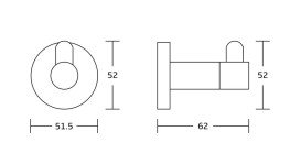 Крючок для ванной VBI Venus одинарный металл никель VBI-040001NI