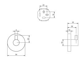 Гачок для ванної кімнати Villeroy & Boch Elements - Tender одинарний хром TVA15101100061