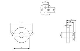 Гачок для ванної кімнати Villeroy & Boch Elements - Tender подвійний матове золото TVA15101200076