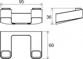 Крючок двойной Ravak 10° TD 100 латунь хром X07P352