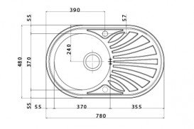 Кухонная мойка овальная Apell Circum LEFT с донным клапаном и сифоном нержавеющая сталь Matt CI78ILPC