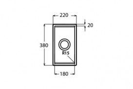 Кухонна мийка прямокутна Apell Ferrara Plus вбудована під стільницю з сифоном нержавіюча сталь Вrushed FEM18UBC