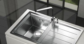 Кухонная мойка прямоугольная Apell Linear Plus RIGHT с донным клапаном и сифоном нержавеющая сталь Brushed LNP1001FRBC