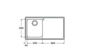 Кухонна мийка прямокутна Apell Venezia RIGHT з донним клапаном і сифоном нержавіюча сталь Brushed VE861IRBC
