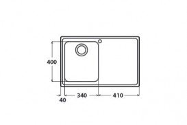 Кухонна мийка прямокутна Apell Venezia RIGHT з донним клапаном і сифоном нержавіюча сталь Linen VE791IRAC