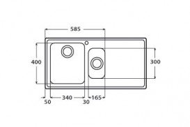 Кухонна мийка прямокутна подвійна Apell Torino LEFT з донним клапаном і сифоном нержавіюча сталь Brushed TO1002ILBC