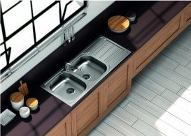 Кухонная мойка прямоугольная двойная Apell Oceano RIGHT с донным клапаном и сифоном нержавеющая сталь Matt OH1162IRPC