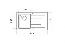 Кухонна мийка прямокутна фронтальна частина чорне скло pop-up механізм Apell Pura RIGHT нержавіюча сталь Brushed PU861IRBC