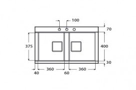 Кухонна мийка прямокутна на дві чаші з двома білими скляними поверхнями Apell Sinphonia нержавіюча сталь PD862IKITW