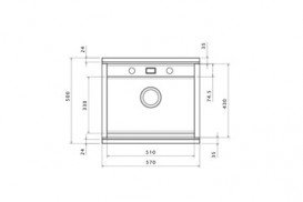 Кухонная мойка прямоугольная с телескопическим смесителем и двумя белыми стеклянными поверхностями Apell Regola нержавеющая сталь RE601IKITW