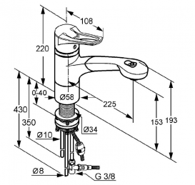 Смеситель для кухни с выдвижной лейкой Kludi MX однорычажный 399420562