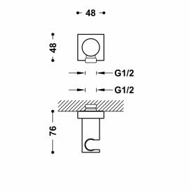 Квадратний тримач для душу Tres бронзовий чорний 06118201KMB