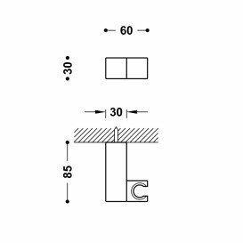 Квадратный регулируемый держатель для душа Tres настенный белый матовый 107839BM
