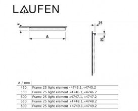 LED подсветка горизонтальная Laufen Frame 25 55 см хром матовый  H4474619000071