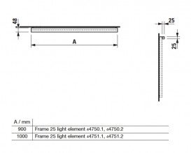 LED підсвічування горизонтальне Laufen Frame 25 100 см хром матовий H4475119000071