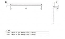LED підсвічування горизонтальне Laufen Frame 25 130 см хром матовий H4475319000071