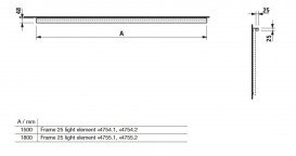 LED подсветка горизонтальная Laufen Frame 25 150 см с сенсорным выключателем хром матовый H4475429000071