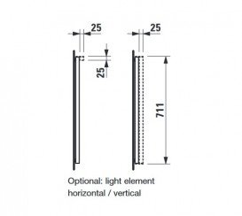 LED підсвічування вертикальне Laufen Frame 25 для дзеркала висотою 70 см із сенсорним вимикачем хром матовий H4475729000071