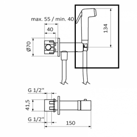 Лейка для гігієнічного душу GRB Hydromasaje Rondo чорний 08925002