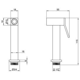 Лійка для гігієнічного душу Kroner KRM C711 латунь хром CV009870