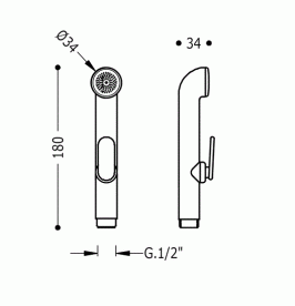 Лійка для гігієнічного душу Tres з затвором хром 29911351