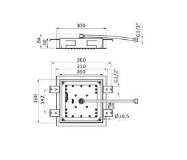 Лейка для верхнего душа GRB Hidromasaje Square Eos один режим хром 05020007