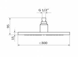 Лейка для верхнего душа GRB Hidromasaje Daylight с подсветкой один режим хром 058271