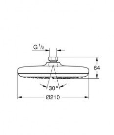 Лійка для верхнього душу Grohe Tempesta 210 1 режим хром 26410000