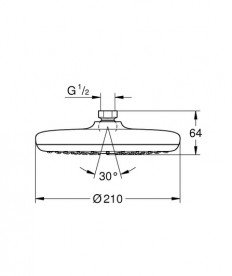 Лійка для верхнього душу Grohe Tempesta 210 1 режим хром 26408000