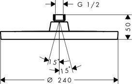 Лійка для верхнього душу Hansgrohe Activera S 240 1 режим EcoSmart чорний матовий 28056670