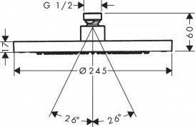 Лійка для верхнього душу Hansgrohe Axor ShowerSolutions ⌀245 мм 1-режимна хром 35380000