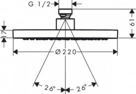 Лійка для верхнього душу Hansgrohe Axor ShowerSolutions ⌀220 мм 1-режимна EcoSmart+ чорний шліфований хром 35388340