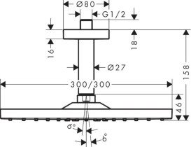 Лейка для верхнего душа Hansgrohe Raindance E 300 1 режим EcoSmart белый матовый 26251700