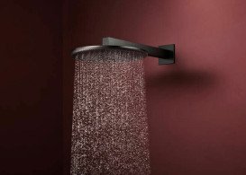 Лійка для верхнього душу Hansgrohe Raindance Alive S 300 1 режим чорний хром 24520340
