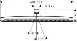 Лійка для верхнього душу Hansgrohe Raindance Alive Q 34х21 см 1 режим золото 24530990