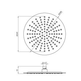 Лейка для верхнего душа Kroner Edelstahl Klassisch-ESG703-30 ⌀300 мм нержавеющая сталь никель CV022952