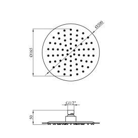 Лейка для верхнего душа Kroner Edelstahl Klassisch KRPEKla-ESG720-20 ⌀200 мм нержавеющая сталь никель брашированный CV031738