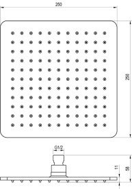 Лійка для верхнього душу Ravak 250х250 мм нержавіюча сталь хром X070520