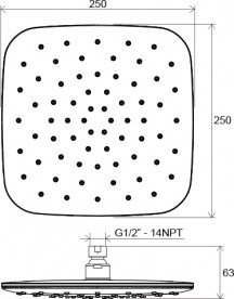 Лійка для верхнього душу Ravak 25х25 см пластик хром/білий X07P574