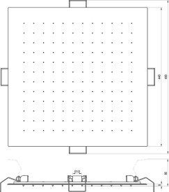 Верхній душ зі стелі Ravak 440х440 мм нержавіюча сталь хром X07P1263