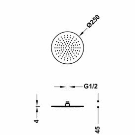 Лійка для верхнього душу Tres Inox Ø 250 мм із шарніром хром 134315009