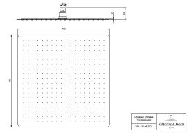 Лейка для верхнего душа Villeroy & Boch Universal Showers 400х400 мм хром TVC00040240061