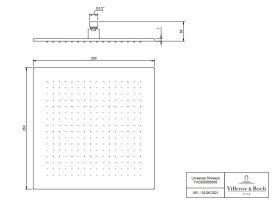 Лійка для верхнього душу Villeroy & Boch Universal Showers 350х350 мм хром TVC00000600061