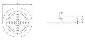 Лейка для верхнего душа Villeroy & Boch Universal Showers ⌀252 мм хром TVC00000100061