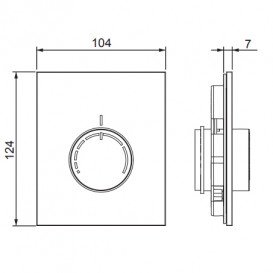 Лицьова панель регулятора температури Tece TECEfloor RTL box скло чорний 77470020